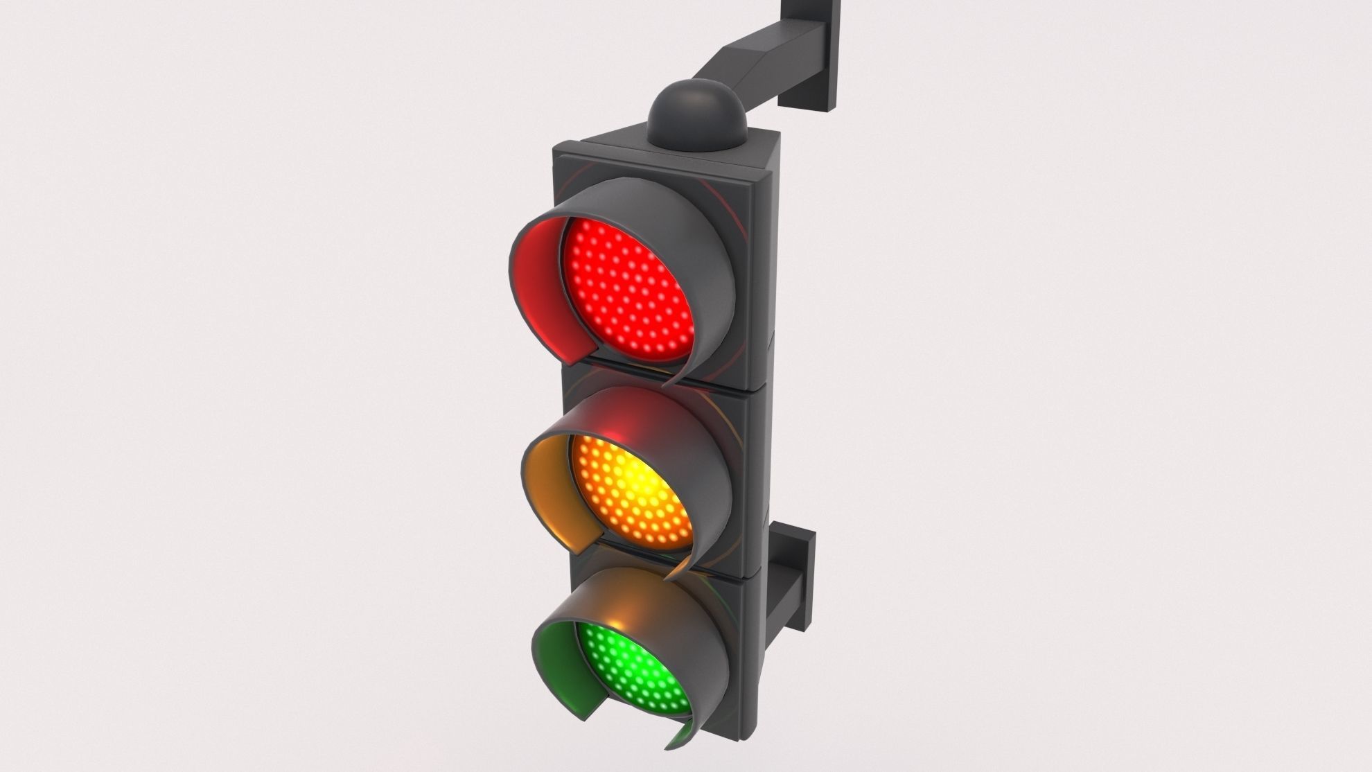 Traffic Light 01 Low-poly 3D model_1