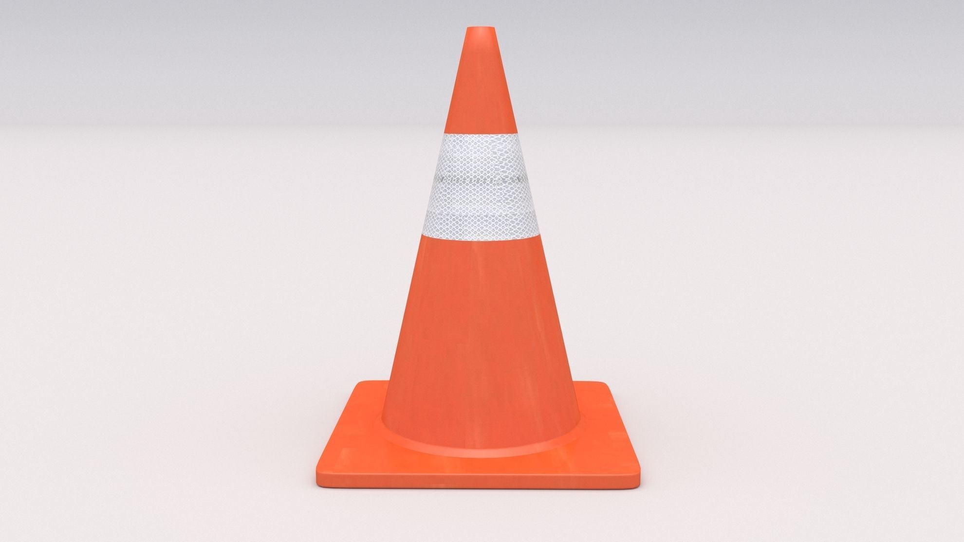 Traffic Cone Low-poly 3D model_4