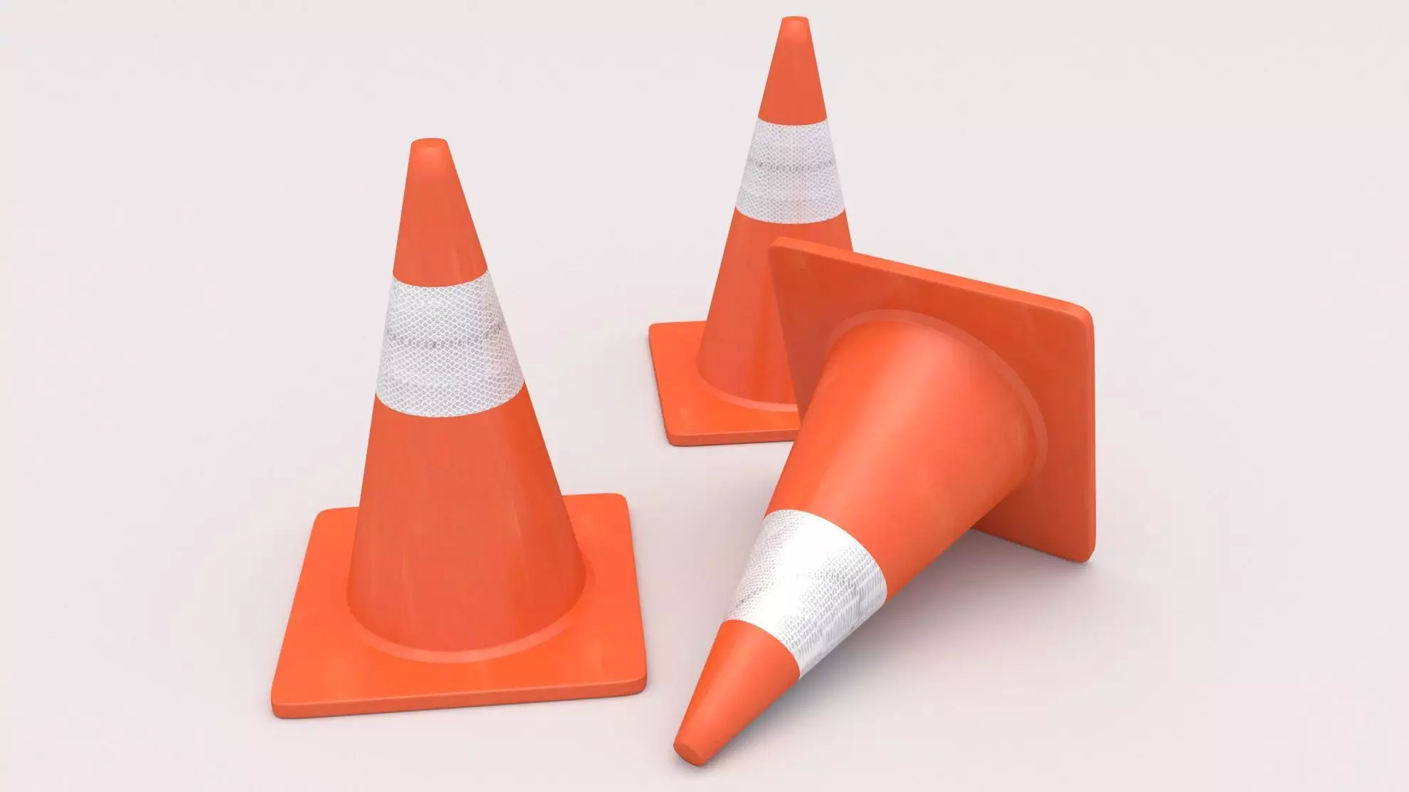 Traffic Cone Low-poly 3D model_0