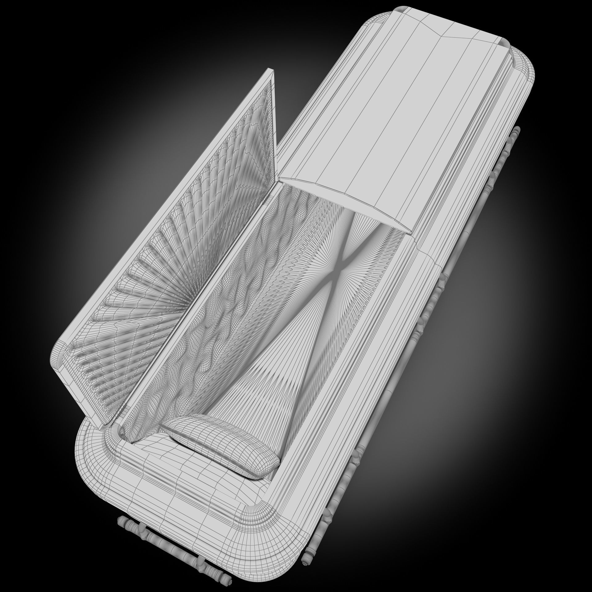  High Def Classic Coffin Wood Modern Italian 3D model_23