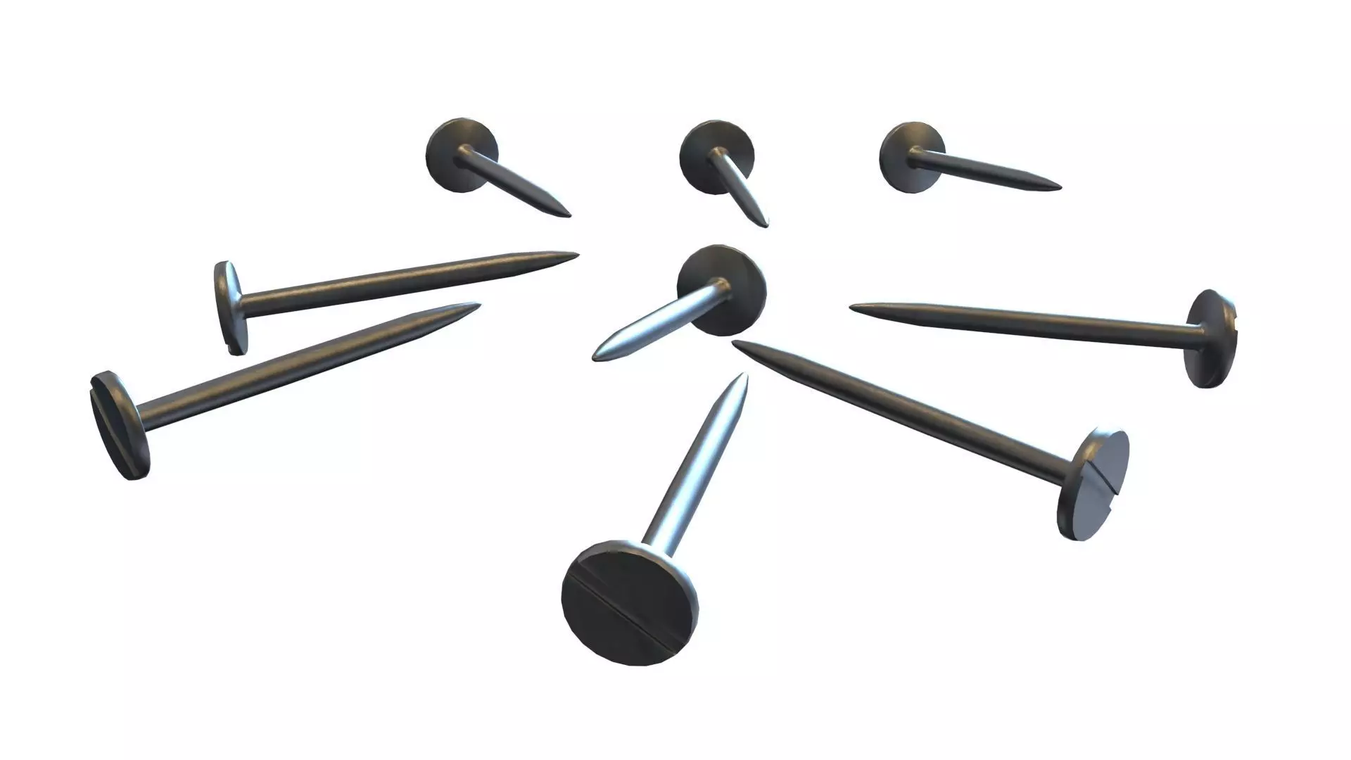 Nails 3D Model Low-poly 3D model_0