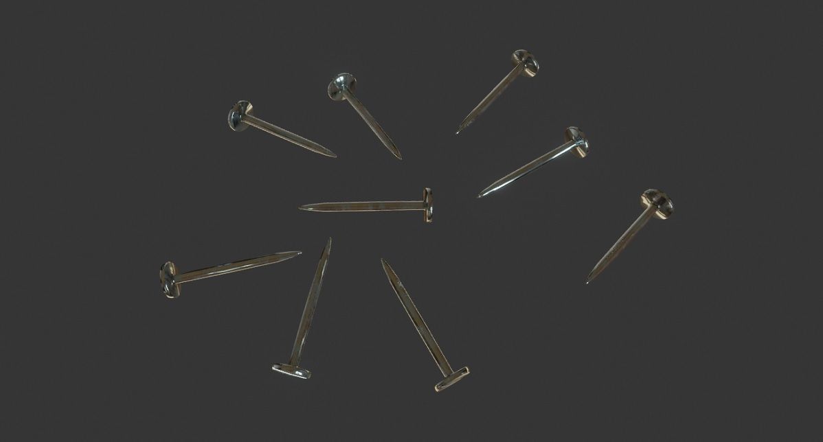 Nails 3D Model Low-poly 3D model_3