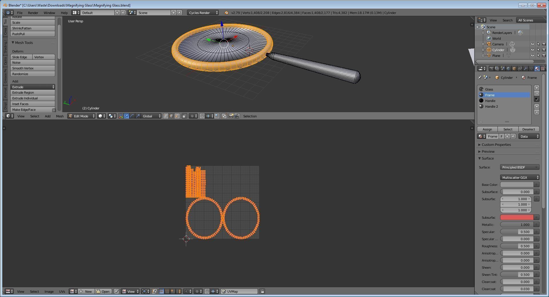 Low Poly Magnifying Glass Free low-poly 3D model_3