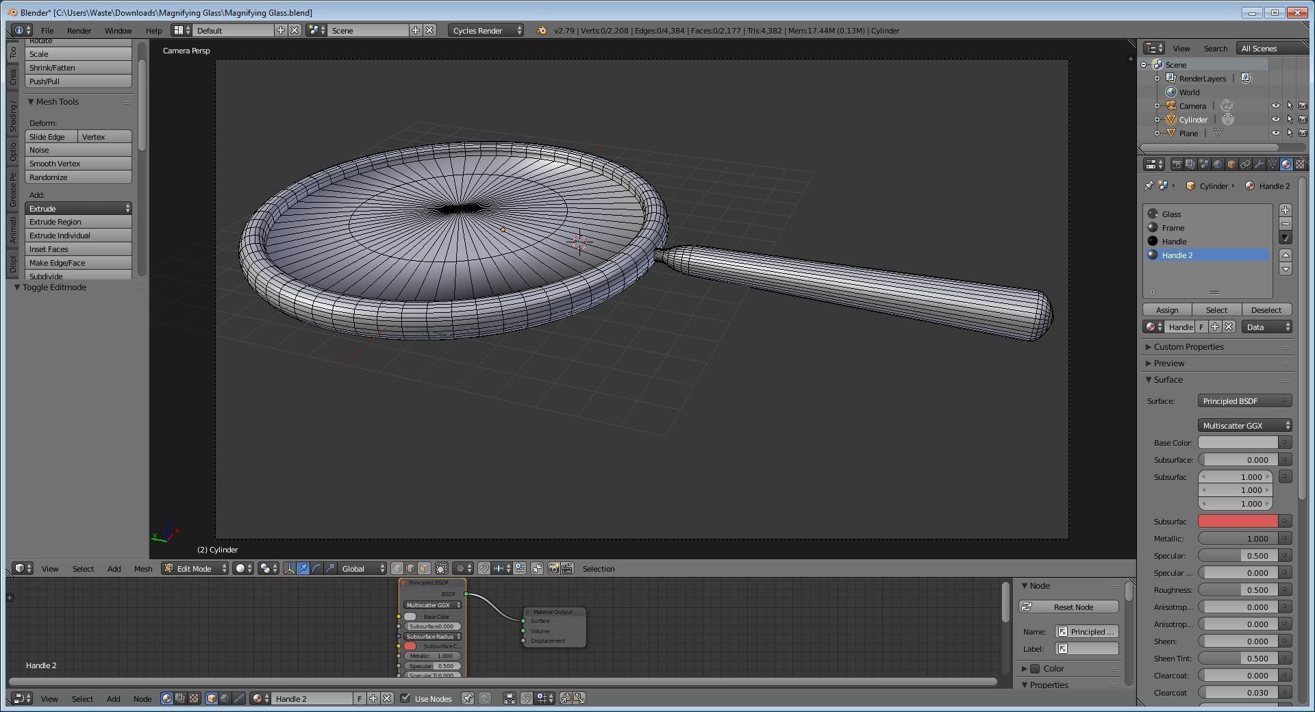 Low Poly Magnifying Glass Free low-poly 3D model_1