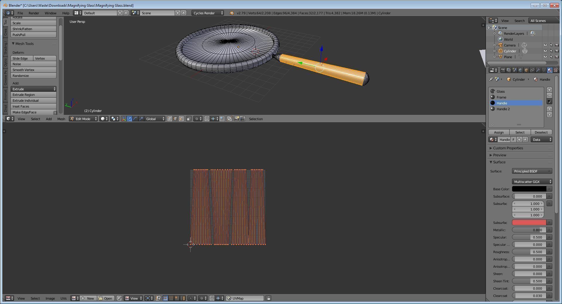 Low Poly Magnifying Glass Free low-poly 3D model_4