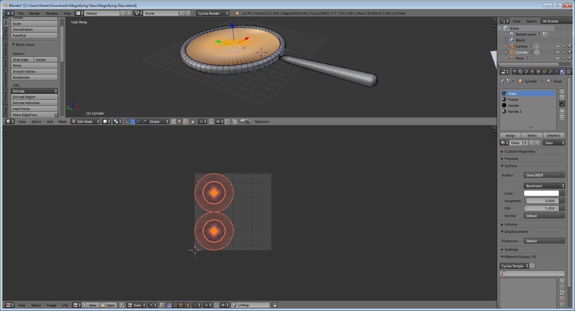 Low Poly Magnifying Glass Free low-poly 3D model_2