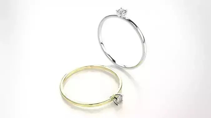 Solitaire Single Stone Engagement Ring us 8 size