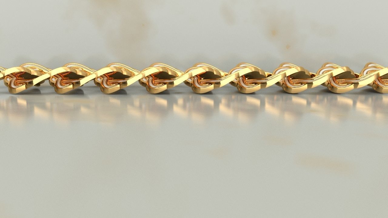 Chain link wristband or necklace 3D print model_4