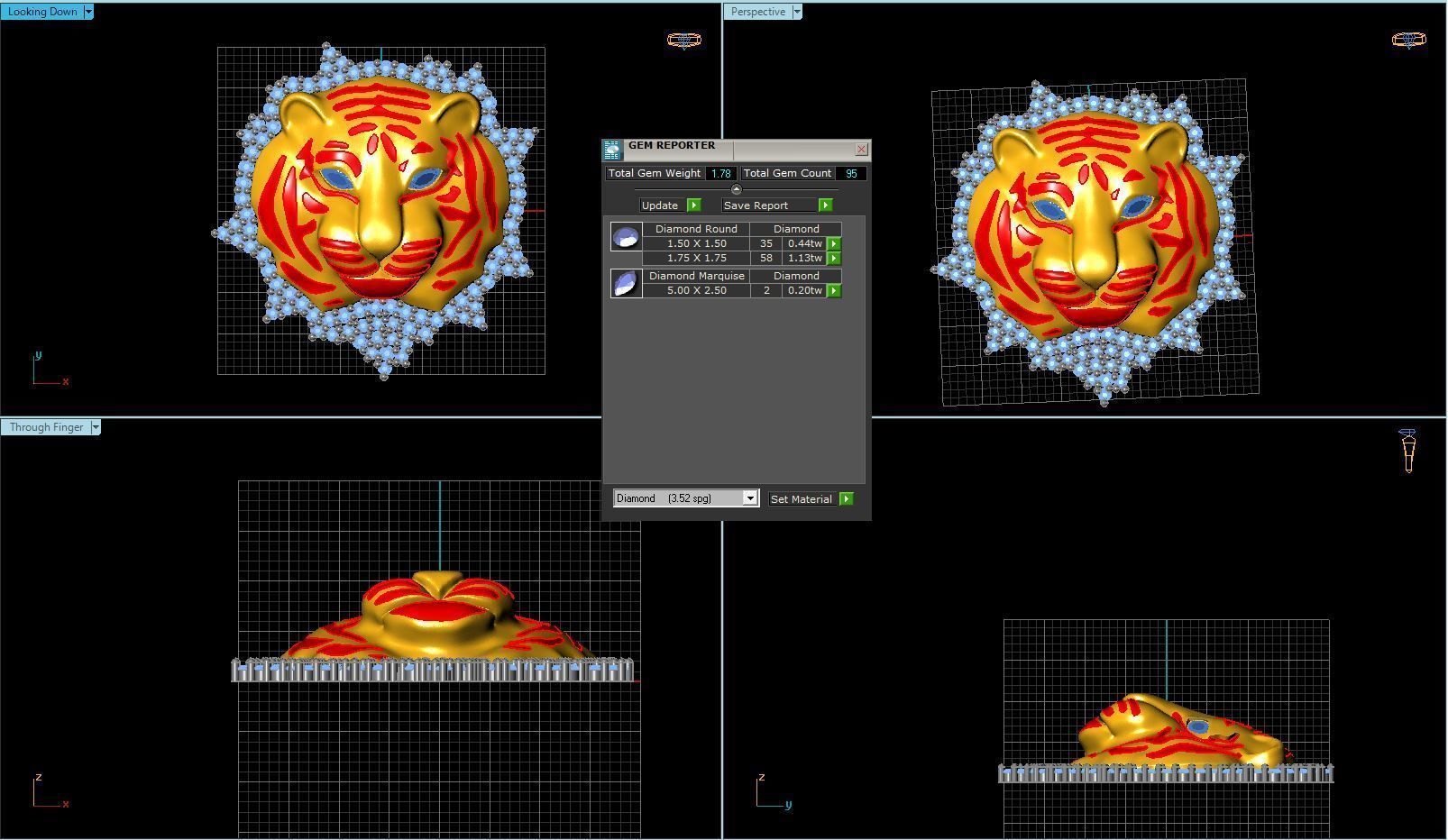 Wildlife Tiger Pendant 3D model_2
