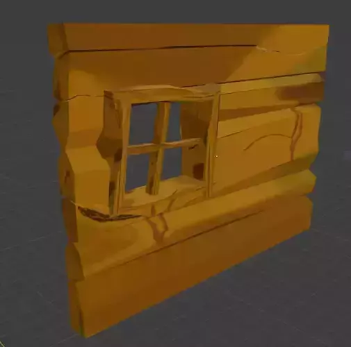  cartooney wooden wall with window