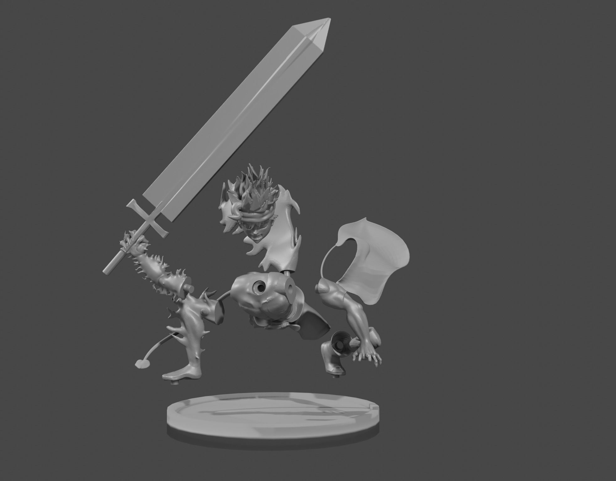 Asta Demon - Black Clover Sculpt PRINT READY 3D print model_12