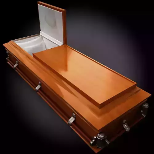  High Def Coffin Cherry Wood 3D model