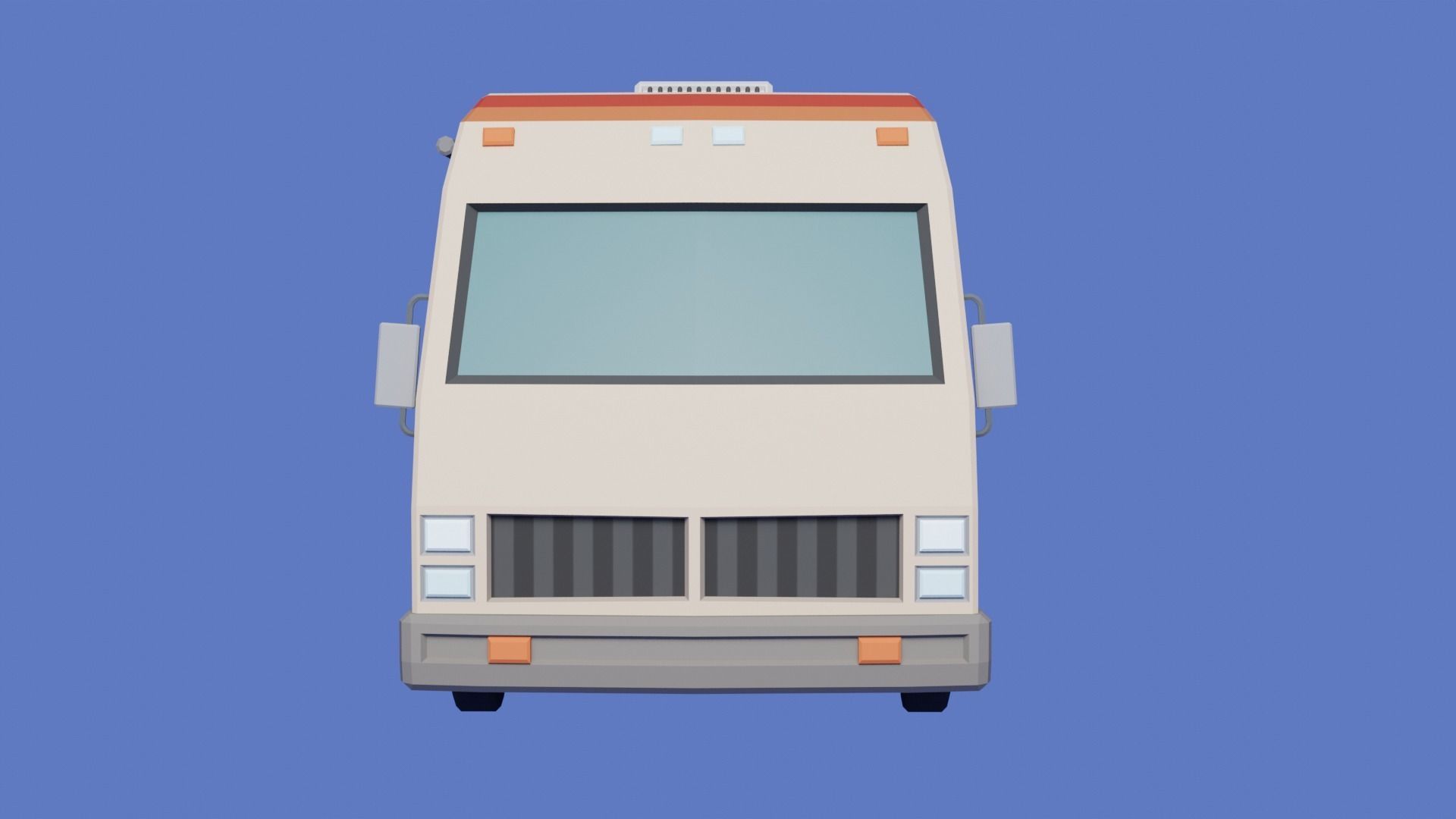 Stylized low-poly Camper Van Low-poly 3D model_7
