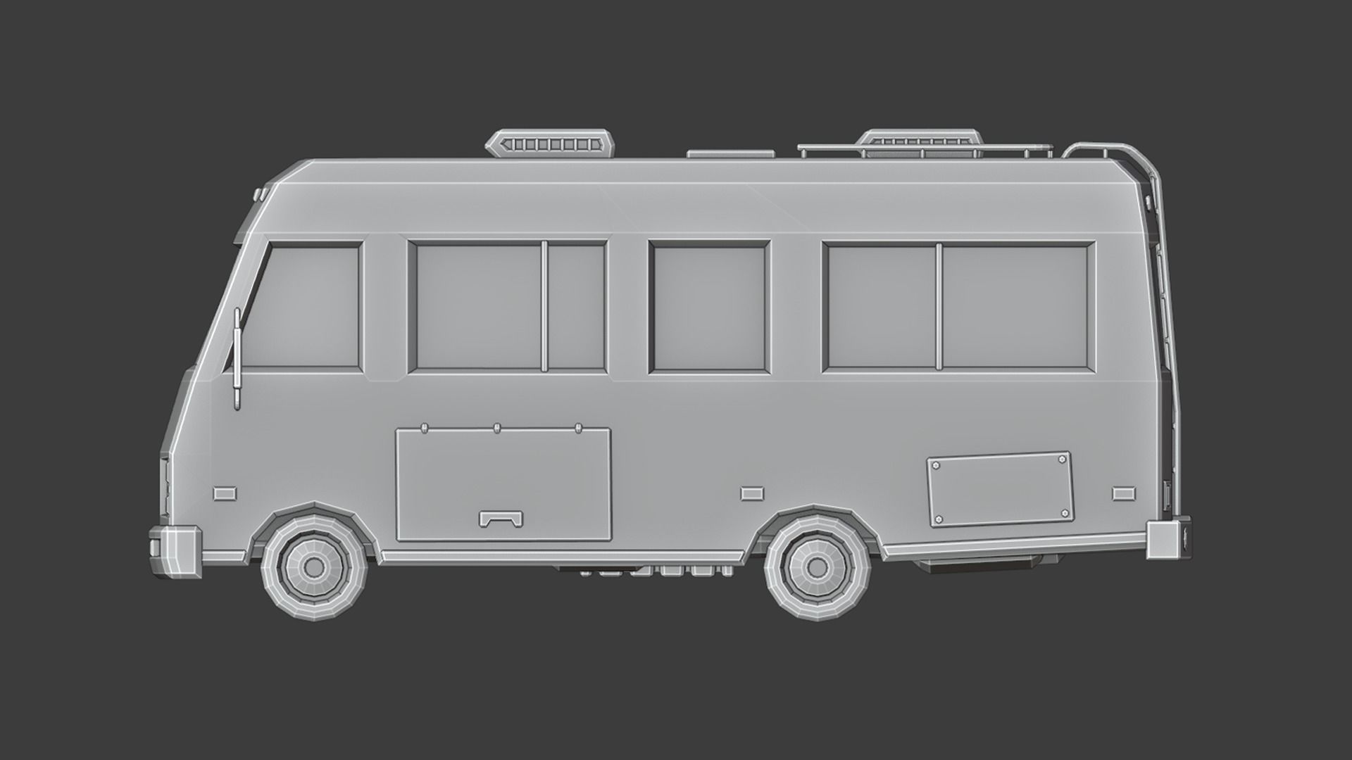 Stylized low-poly Camper Van Low-poly 3D model_14