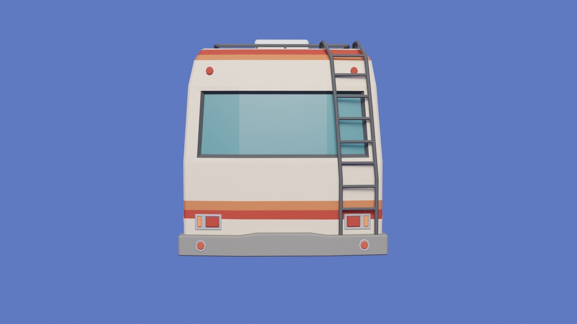Stylized low-poly Camper Van Low-poly 3D model_9