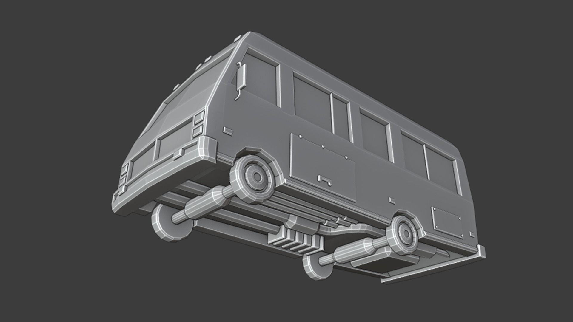 Stylized low-poly Camper Van Low-poly 3D model_16