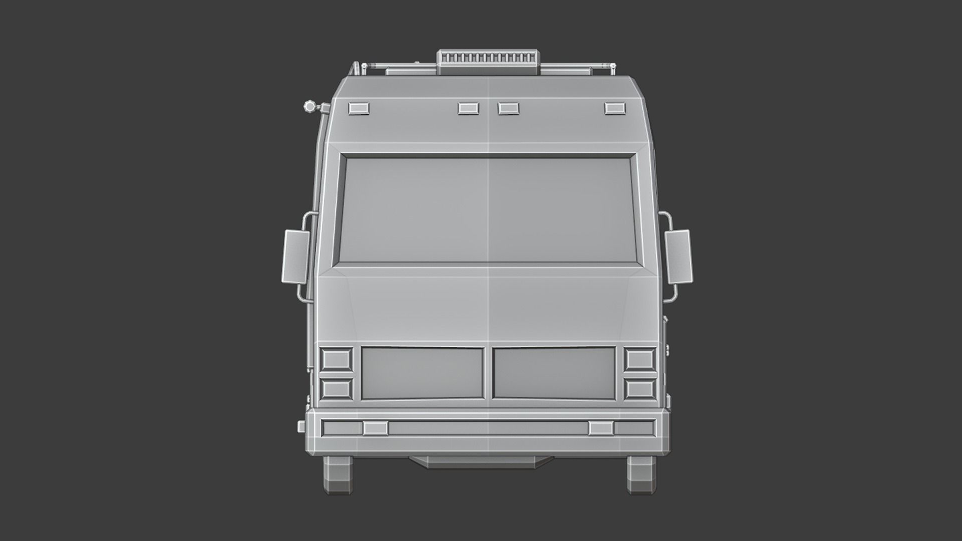Stylized low-poly Camper Van Low-poly 3D model_13