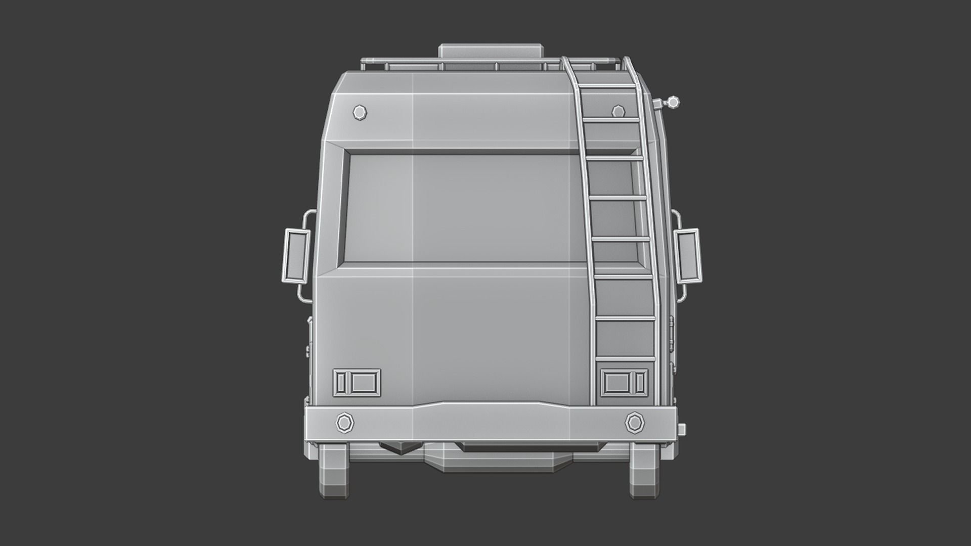 Stylized low-poly Camper Van Low-poly 3D model_15