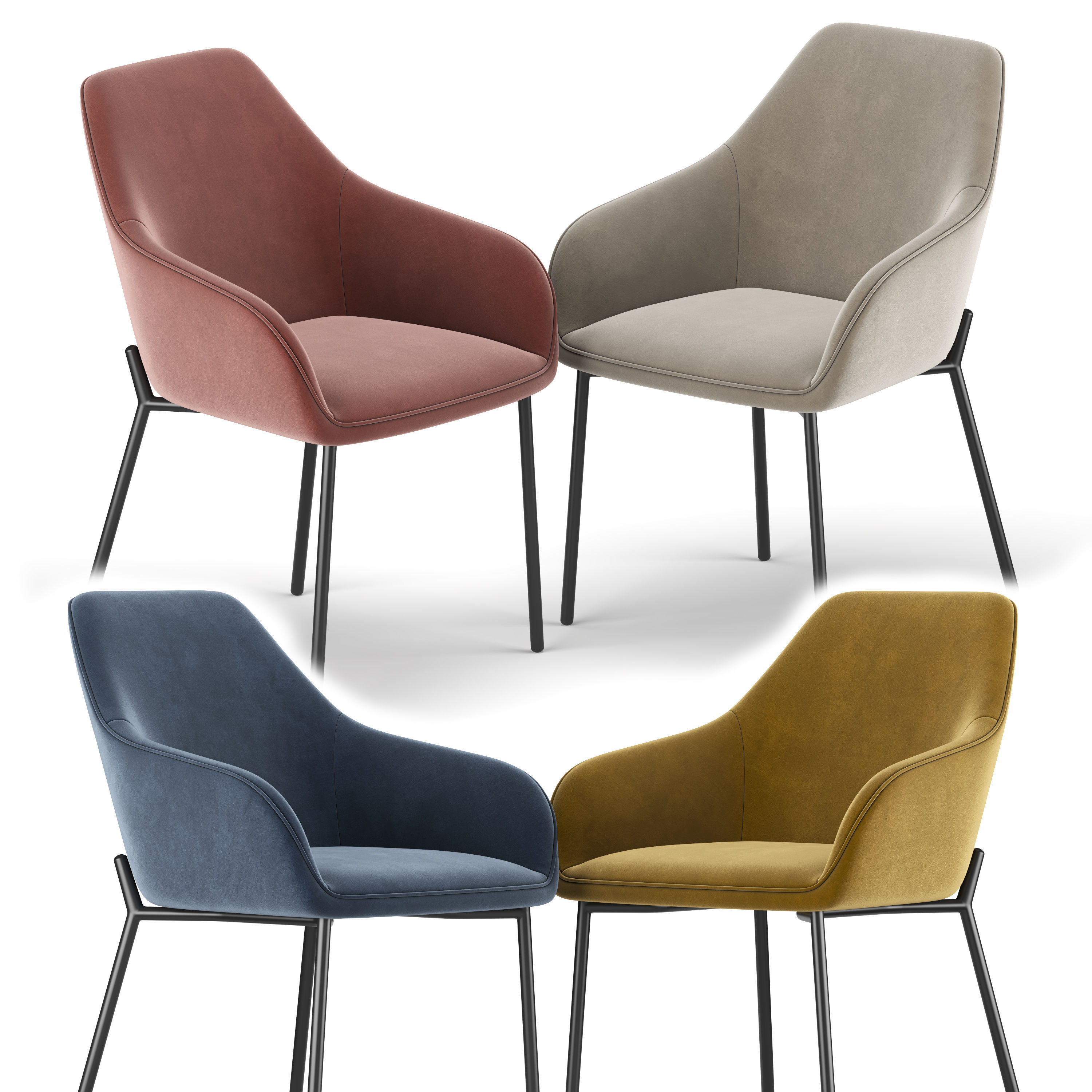 Daniella Dining Chair 3D model_1