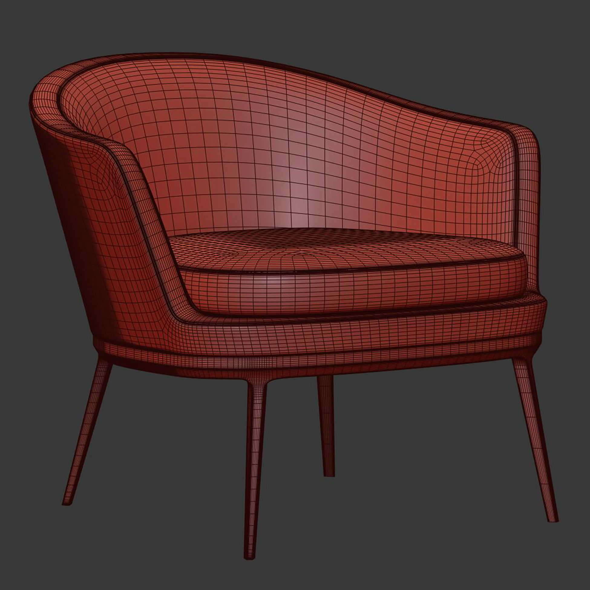 CARATOS Armchair By Maxalto 3D model_6
