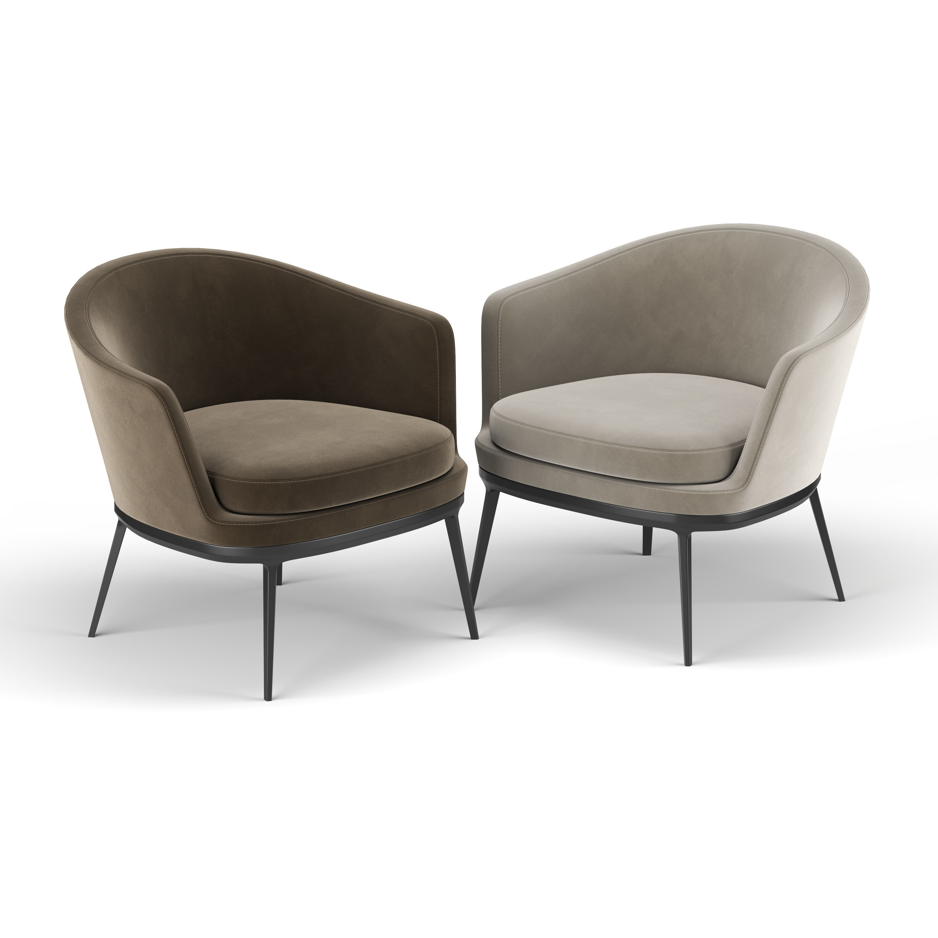 CARATOS Armchair By Maxalto 3D model_5