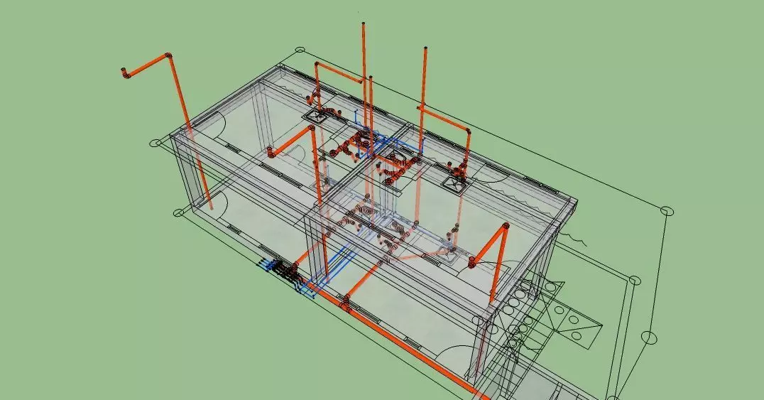 house plumbing layout 3D model_0