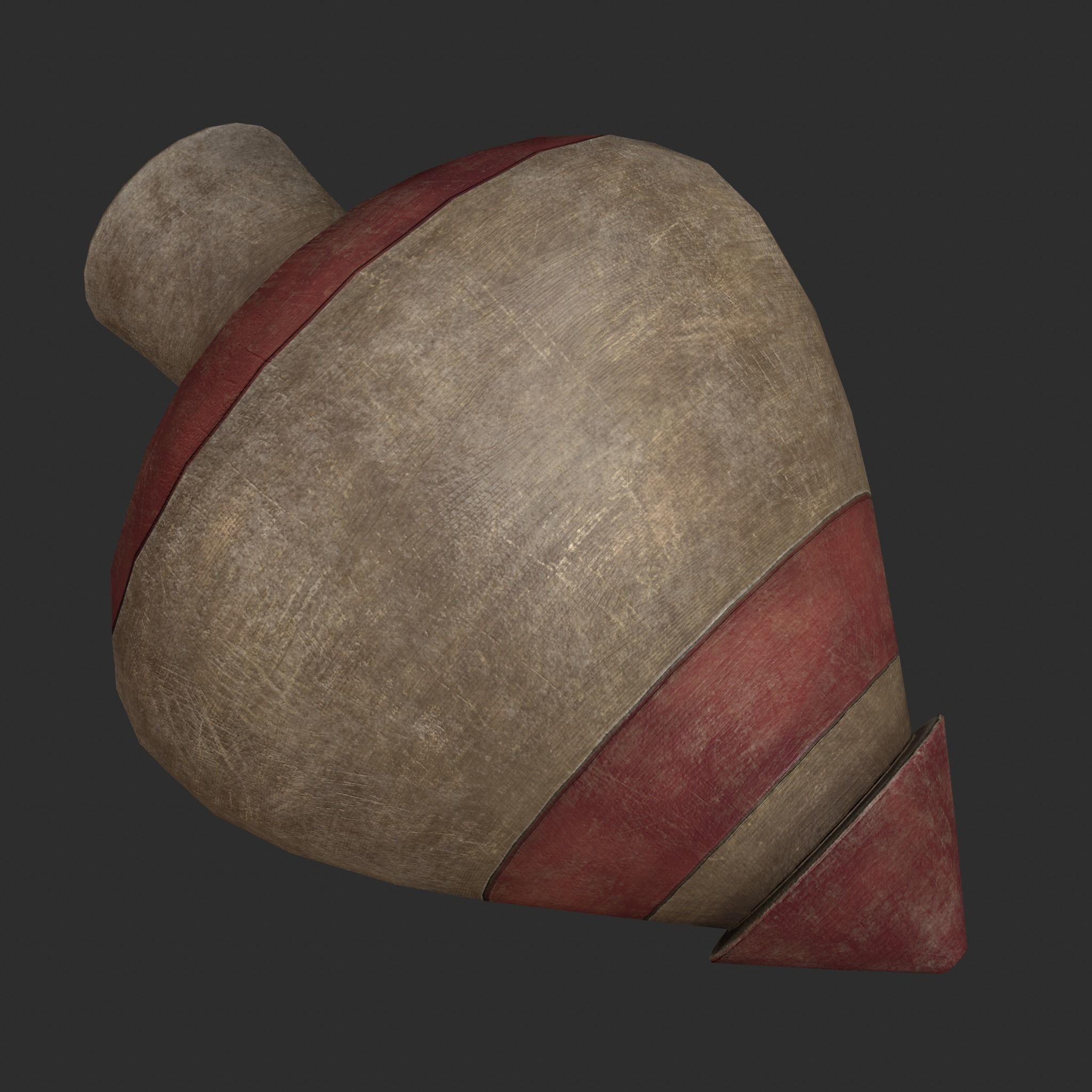 Medieval Spinning Top 2  Low-poly 3D model_2