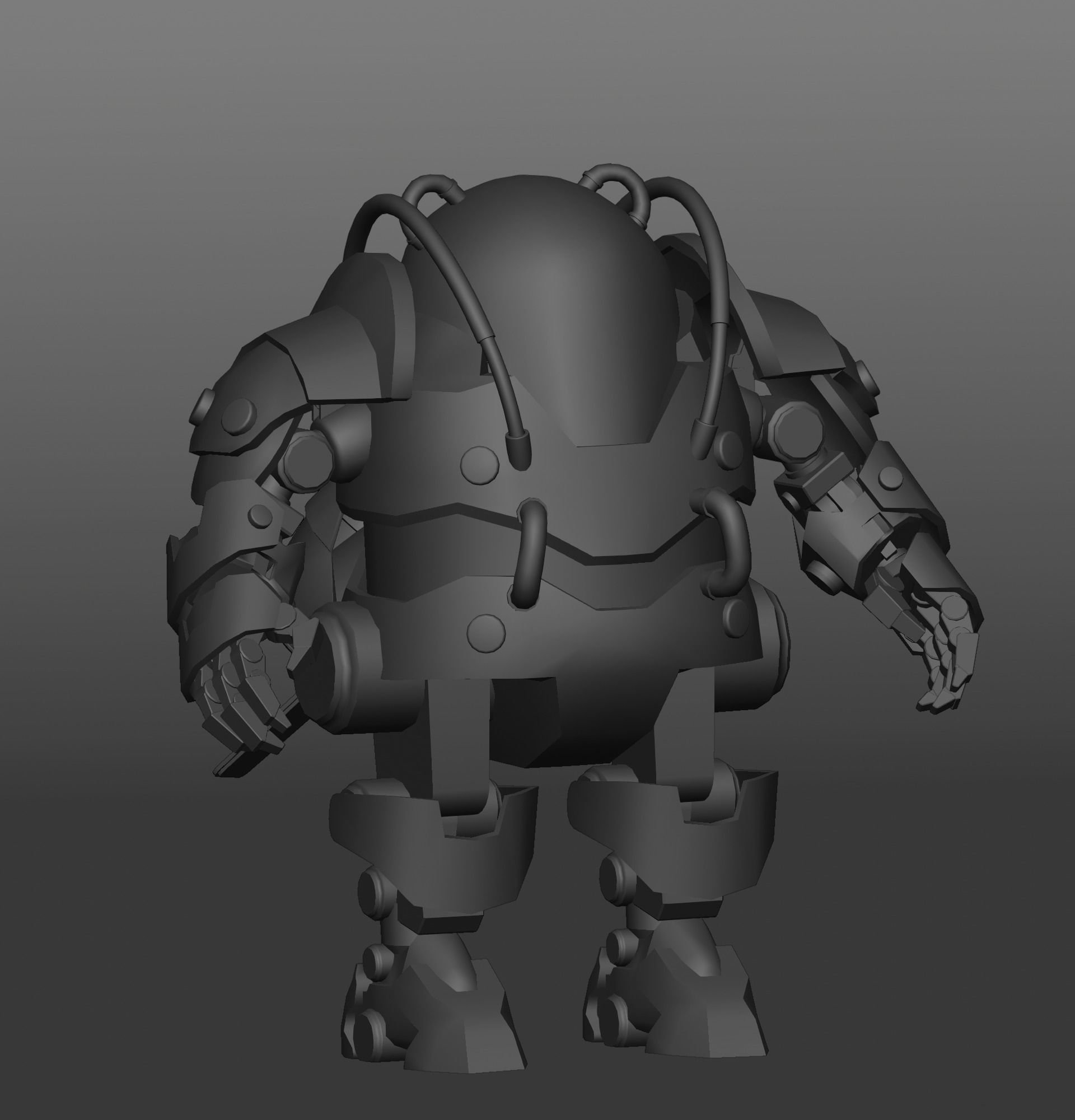 Robot Panda Low Poly Low-poly 3D model_7