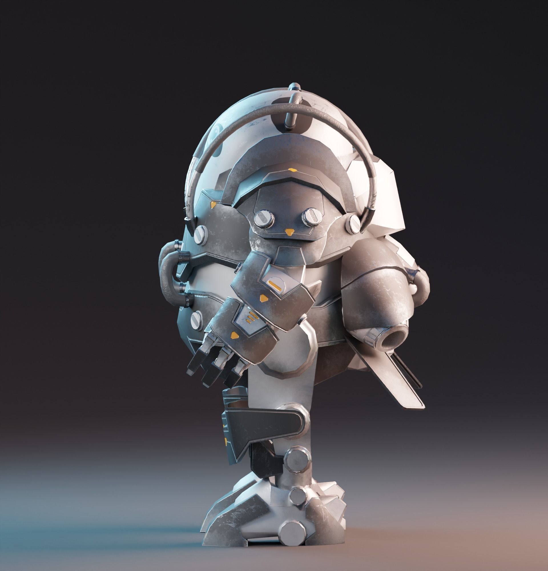 Robot Panda Low Poly Low-poly 3D model_5