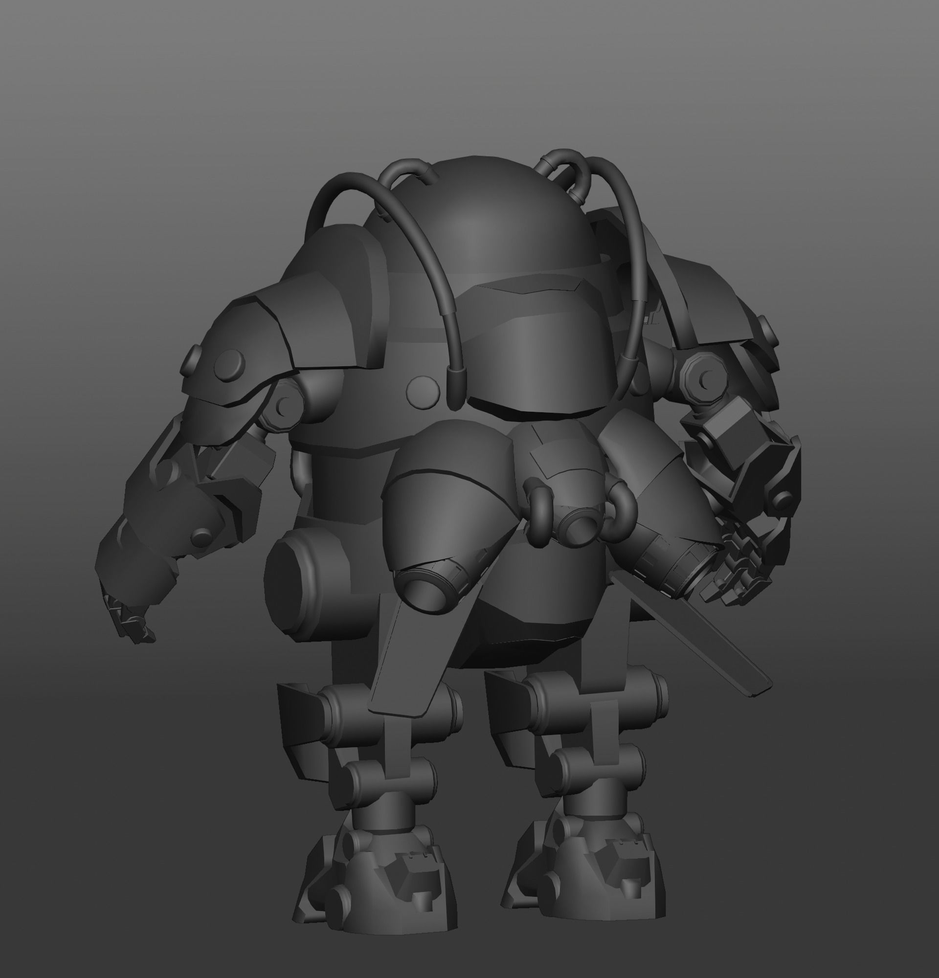 Robot Panda Low Poly Low-poly 3D model_11