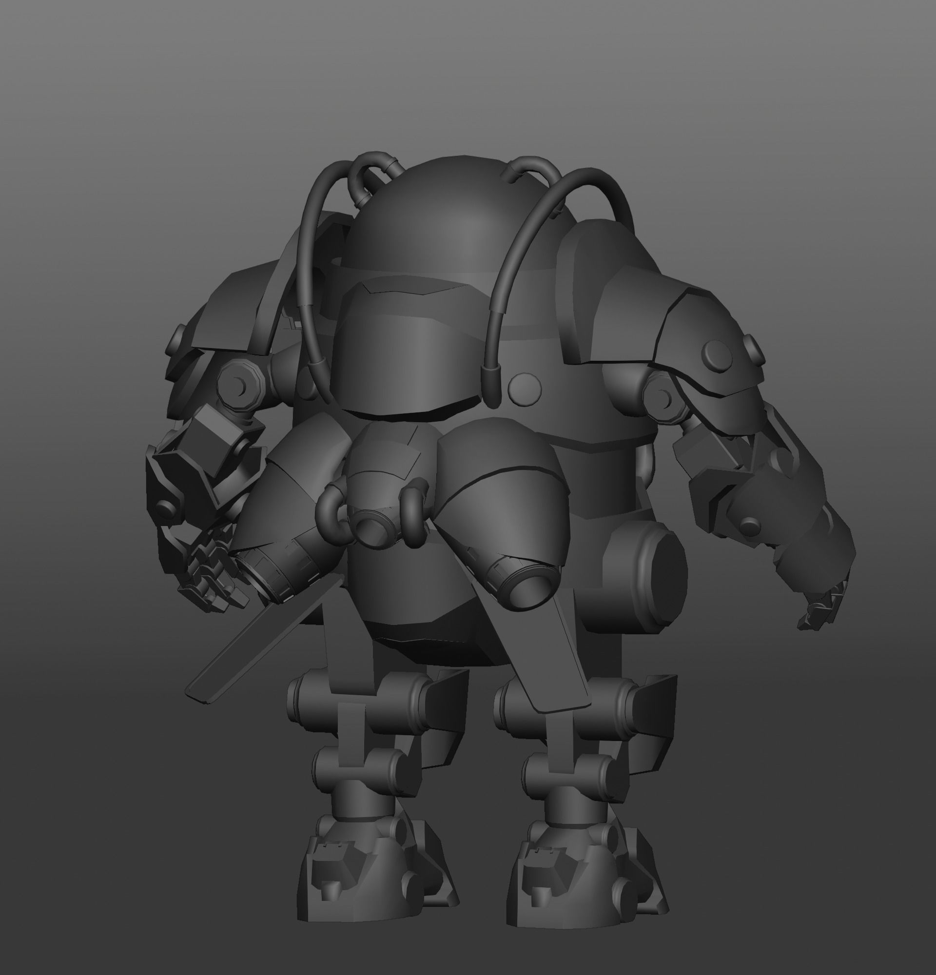 Robot Panda Low Poly Low-poly 3D model_9