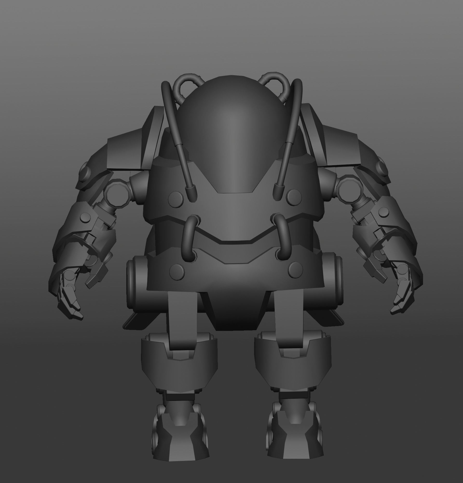 Robot Panda Low Poly Low-poly 3D model_8