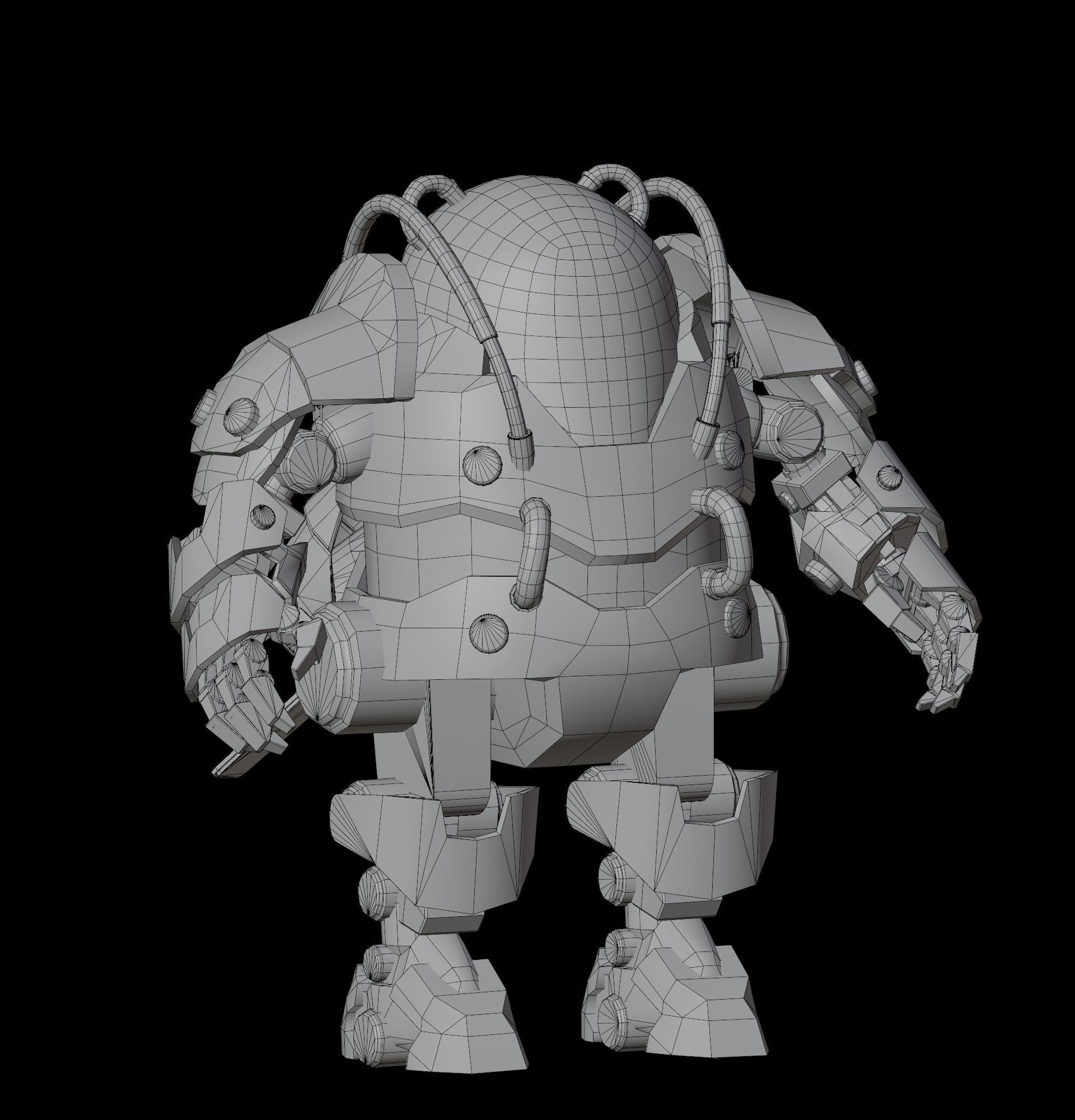 Robot Panda Low Poly Low-poly 3D model_16