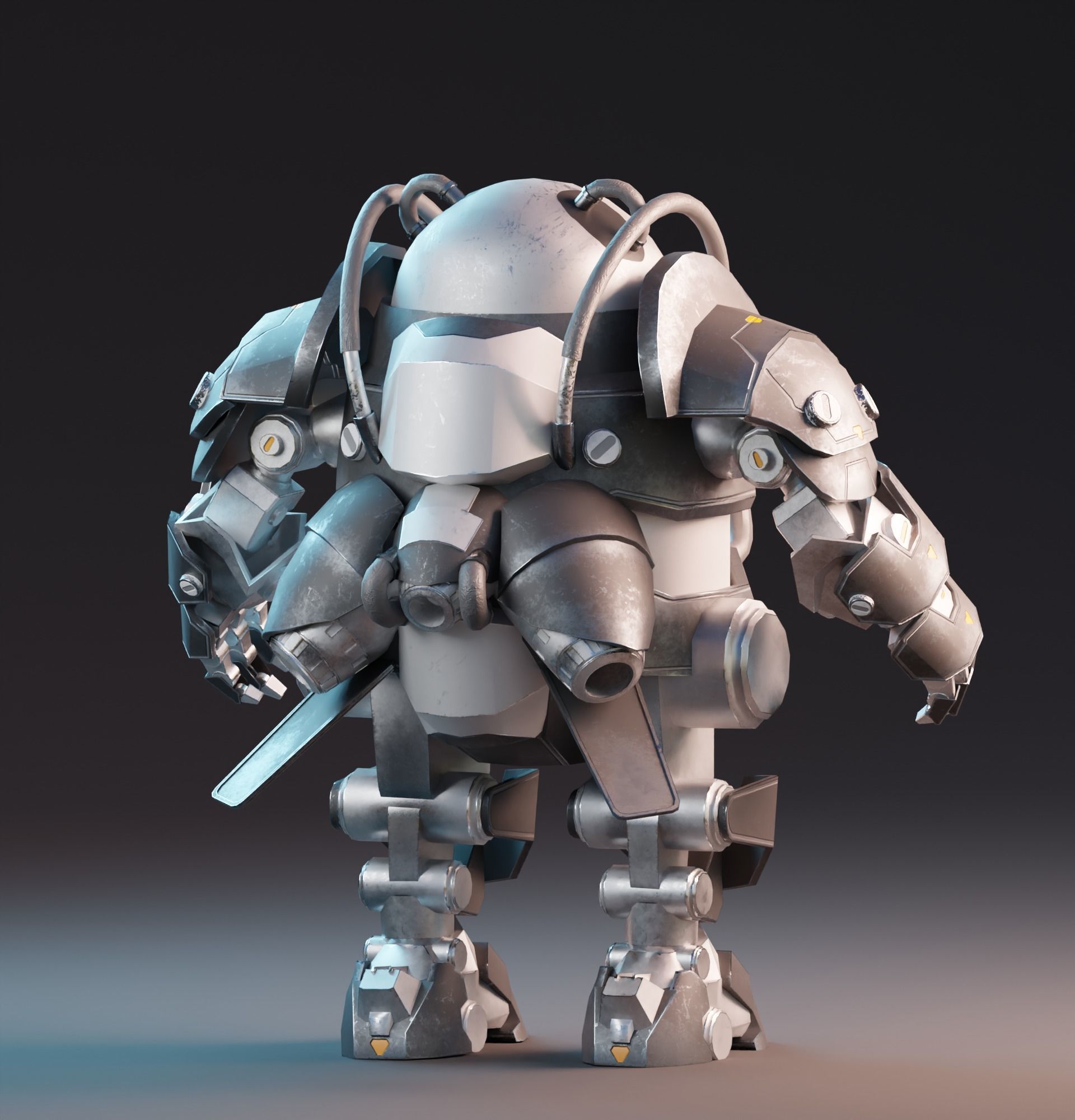 Robot Panda Low Poly Low-poly 3D model_3