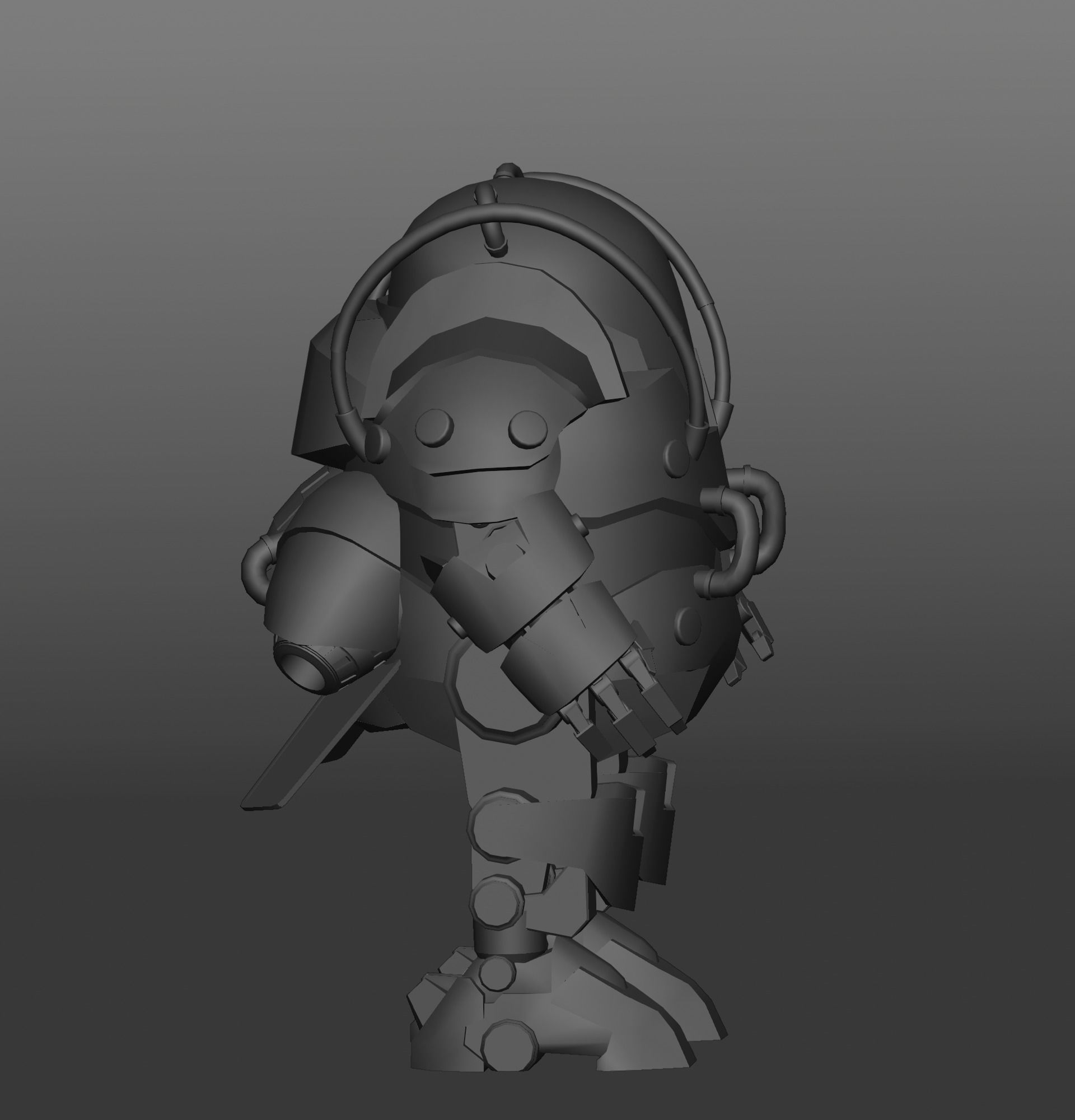 Robot Panda Low Poly Low-poly 3D model_10