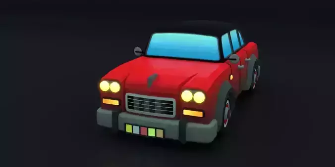 Cartoon Car Red Flame
