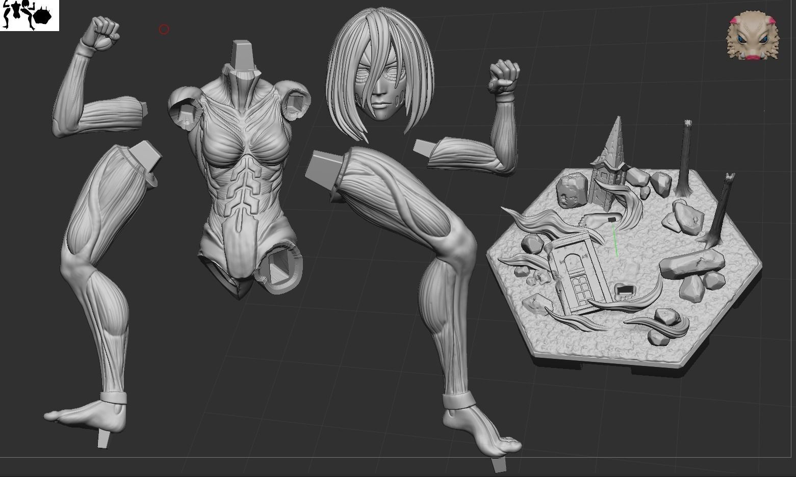 Female Titan - Shingeki no Kyojin 3D print model_8