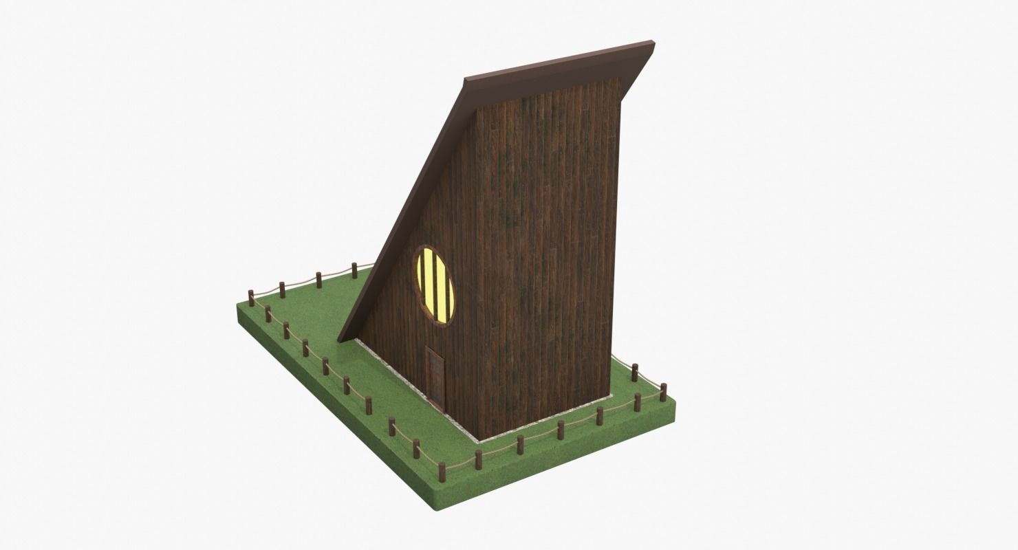 Wooden House 3d Model Low-poly 3D model_10