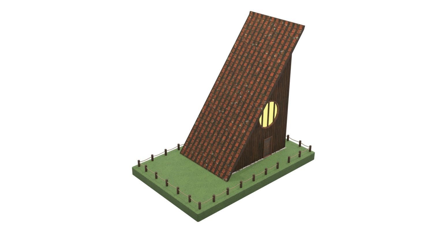 Wooden House 3d Model Low-poly 3D model_3