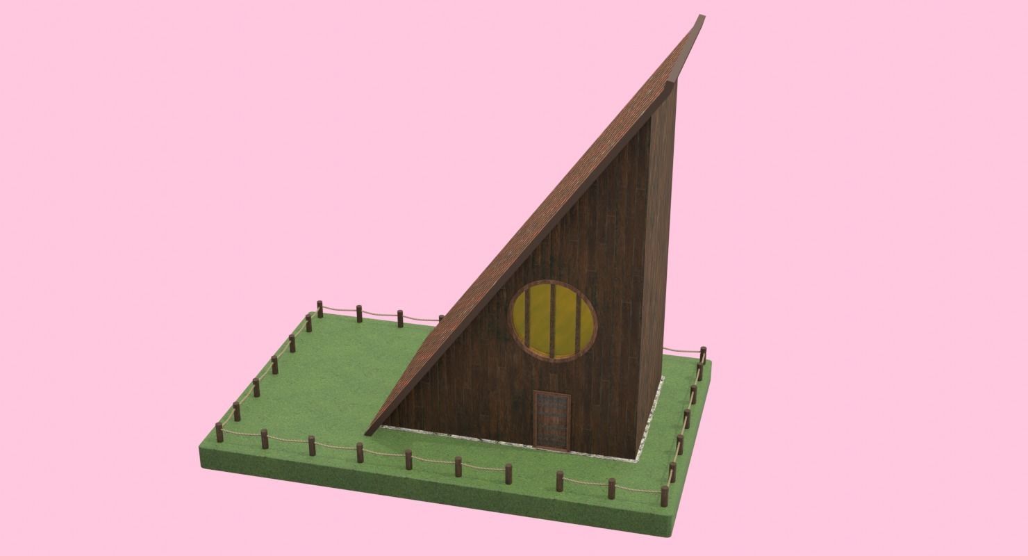 Wooden House 3d Model Low-poly 3D model_8
