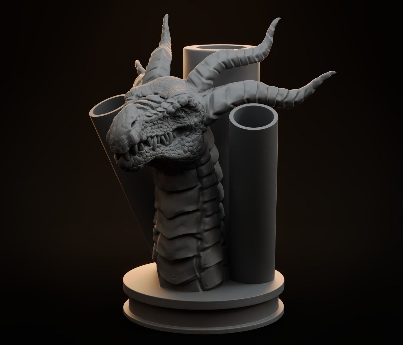 Dragon Pen Holder 3D print model_1