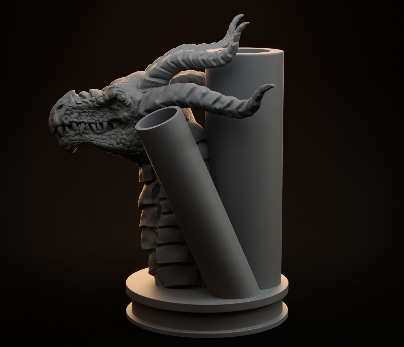 Dragon Pen Holder 3D print model_2