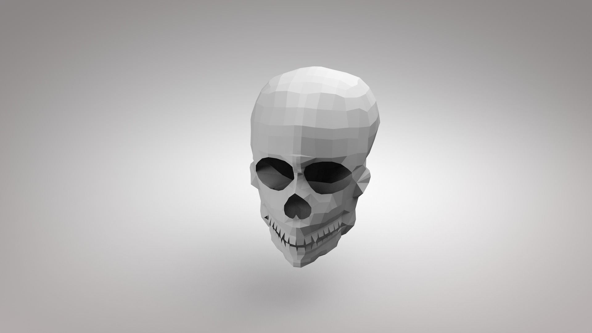 Human Low Poly SKull Free 3D model_3