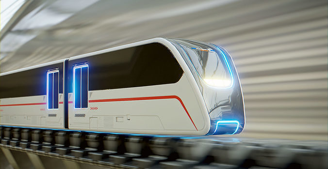 Sci Fi Train Low-poly 3D model