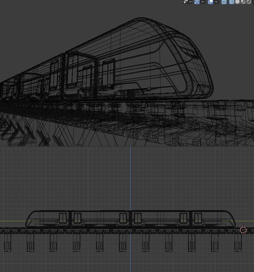 Sci Fi Train Low-poly 3D model_2