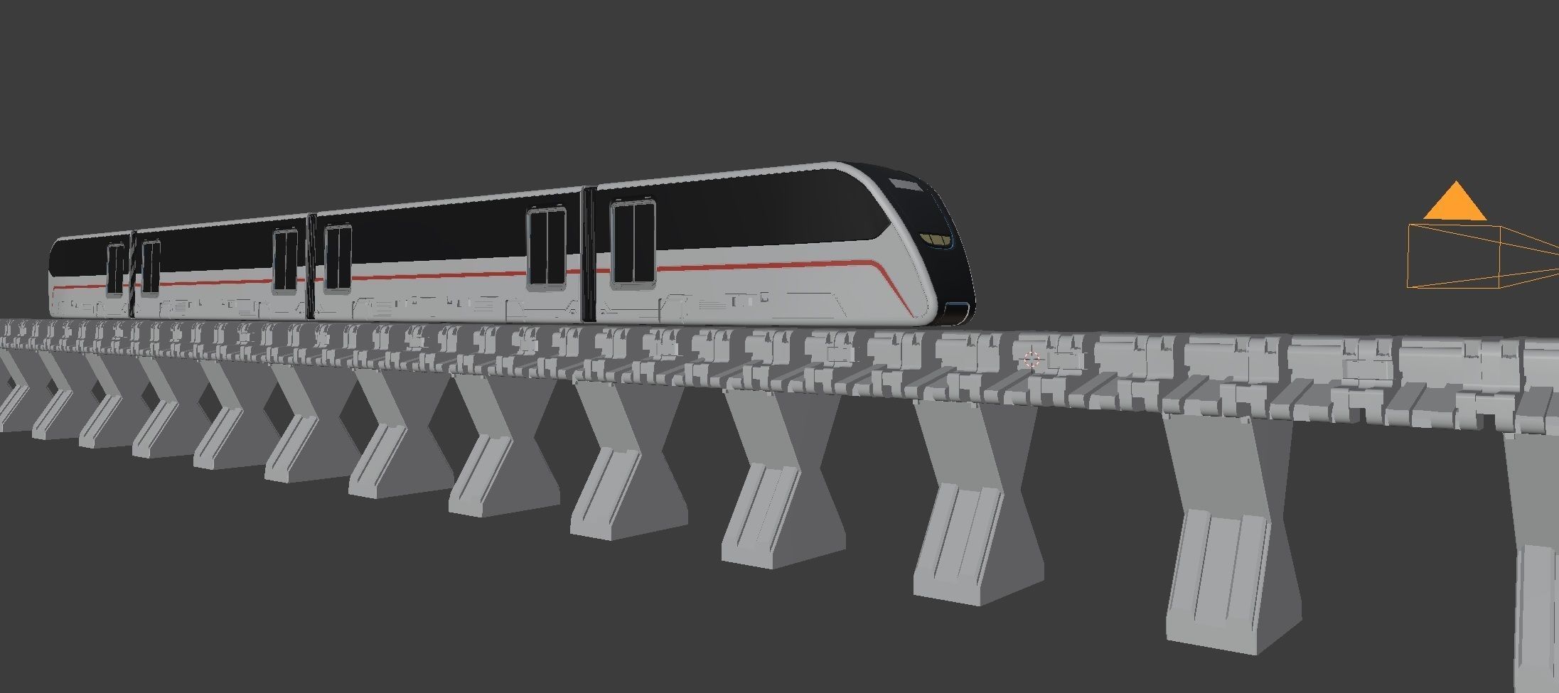 Sci Fi Train Low-poly 3D model_3
