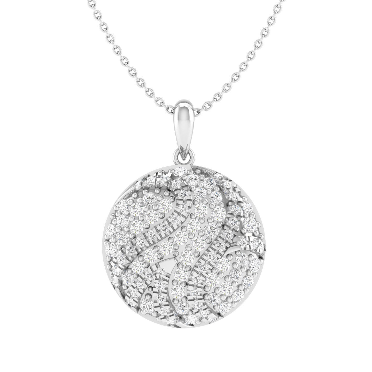 Women round pendant 3dm stl render detail 3D print model_3