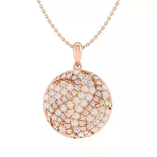 Women round pendant 3dm stl render detail