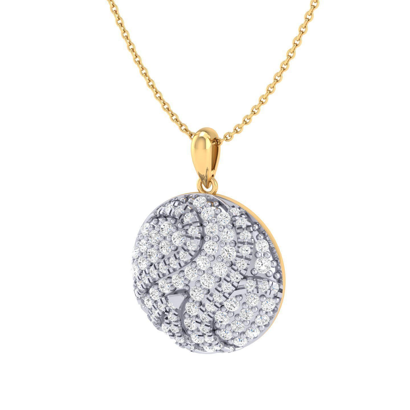 Women round pendant 3dm stl render detail 3D print model_8