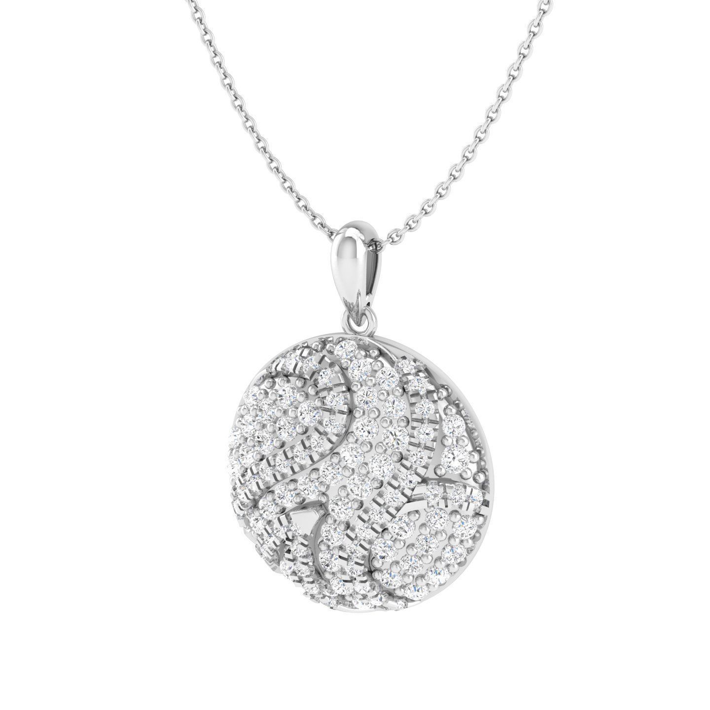 Women round pendant 3dm stl render detail 3D print model_5